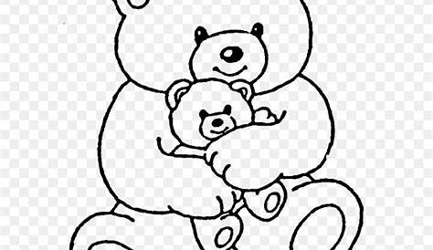 Drawing Of A Black And White Teddy Bear Vector, Basic Simple Cute