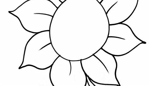 Gambar Bunga Matahari Tanpa Warna | Menggambar bunga matahari, Gambar