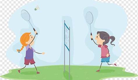 Gambar Orang Lagi Main Badminton Kartun