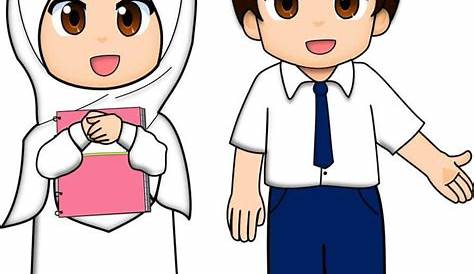 Laki Laki Gambar Kartun Lelaki Dan Perempuan Muslimah - Gambar Lukisan