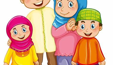 Gambar Keluarga Muslim Kartun