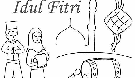 Kaligrafi Selamat Hari Raya Idul Fitri | Mewarnai Gambar