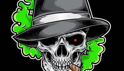 Gangster Skull in Beanie Hat Stock Vector - Illustration of skeleton