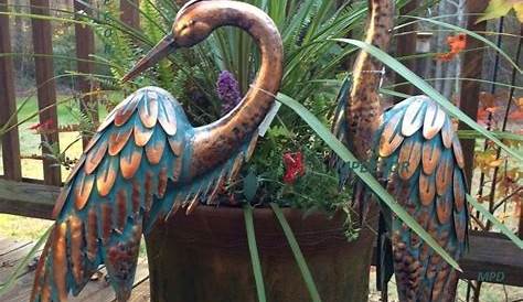 Garden Sculpture Metal Birds