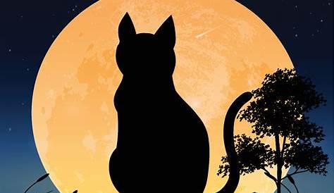 Cuadro de gato mirando la luna | Ilustraciones, Gatos, Artistas