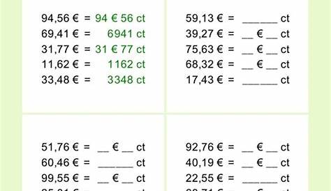 Arbeitsblatt: Lernkontrolle Geld 2. Klasse - Mathematik - Sachrechnen