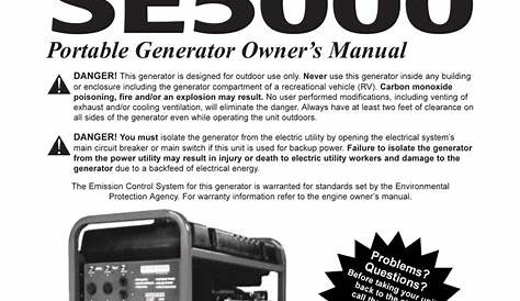 Generac 4000EXL Owner's Manual Page 5 Free PDF Download (36 Pages)