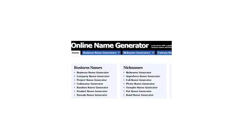 Generatore di nomi e soprannomi online - Nomi casuali