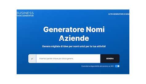 Generatore di Nomi: crea il tuo nome aziendale gratis