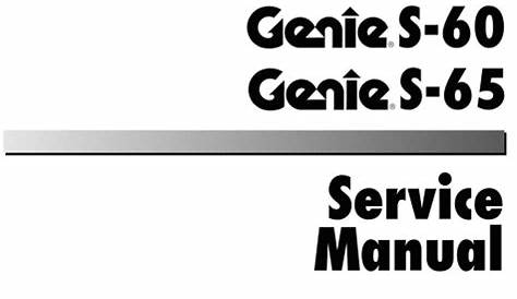 Genie S 60 S 65 From Sn 2575 To 9153 Parts Manuals