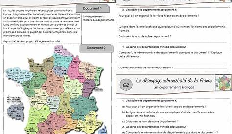 Cm1 Géographie: Le Relief De France Worksheet à Carte Des Régions À