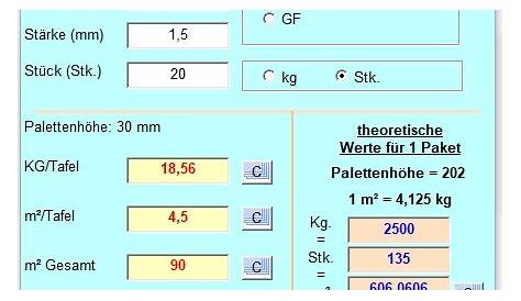 Gewichtsrechner/Gewichtstabellen - WS STAHL
