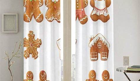 Gingerbread Christmas Kitchen Curtains
