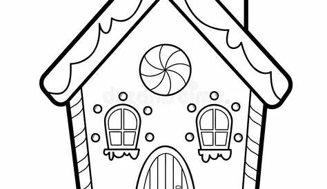 Gingerbread House Clipart Black And White Lollipop Coloring Pages