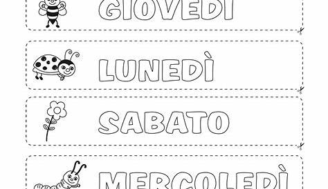 Giorni Della Settimana Da Colorare E Stampare - Immagini Colorare