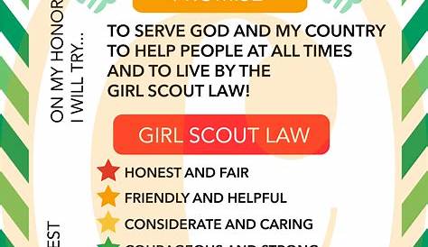 Girl Scout Promise and Law Printable Daisy Handout Etsy