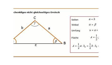 Gleichschenkliges Dreieck Formeln herleiten? | Mathelounge