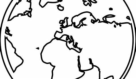 Black And White Globe Outline | Free download on ClipArtMag