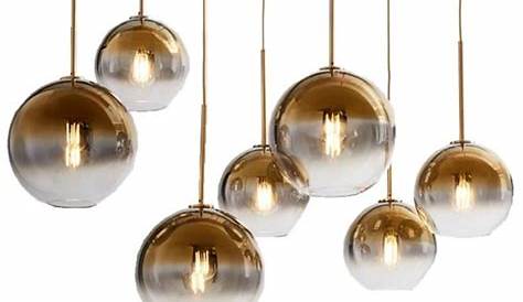 Suspension design boule en verre ambré Loft | Globe en verre, Lustre