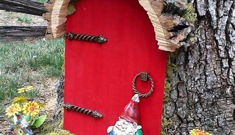 Gnome Door For Tree Garden Statue Ornaments Out Enthusiasts 15cm Elf Out