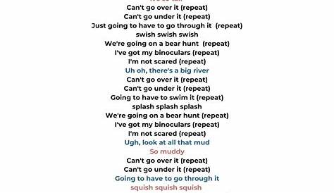 Printable Bear Hunt Lyrics Printable World Holiday