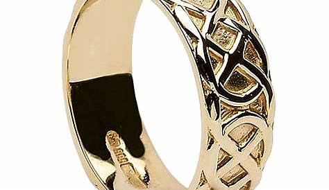 Gold Celtic Wedding Ring, Narrow Celtic Wedding Band, 10K 18K Gold Ring