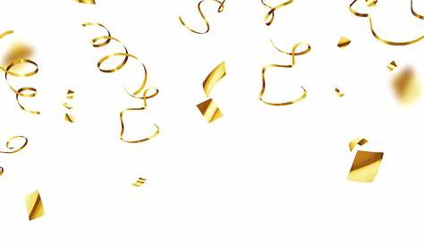 Gold confetti background isolated on transparent Vector Image