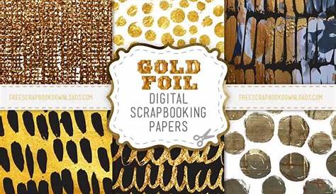 Blue and Gold Foil Digital Scrapbook Paper Pack Oriental | Etsy