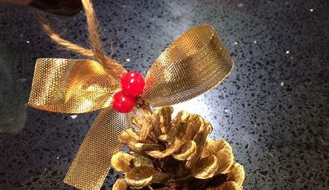 Gold Pine Cone Christmas Decorations