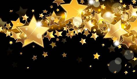 Abstract Gold Star on Black Background Stock Illustration