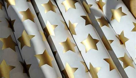 Gold Stars Glossy Wrapping Paper Wrapping paper, Custom
