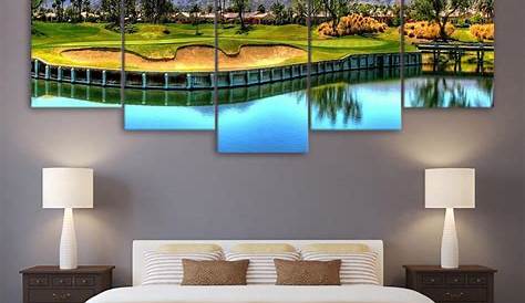 Golf Course On The Coast – Landscape 5 Panel Canvas Art Wall Decor