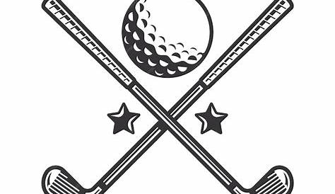 Black Golf Club Silhouette. Golf Club Line Art Logos or Icons. Vector