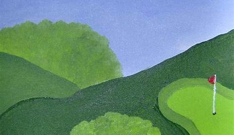 Golf Course Landscape Painting Golf Course Painting Golf | Etsy