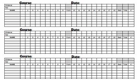 Printable Golf Tournament Score Sheets : We also have the switch