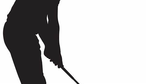 Cartoon Black and White Line Art of a Serious Golfer Man Posing