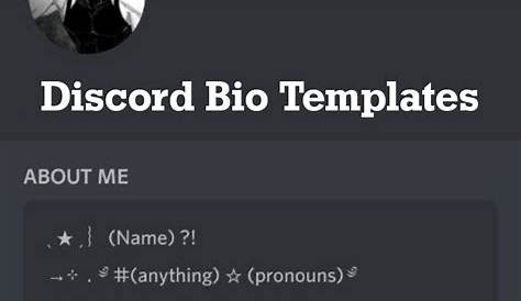 Cute Discord Bio Template