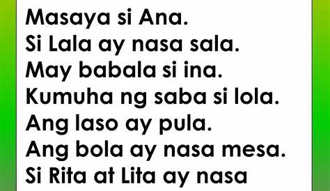 Pagbasa Sa Filipino Grade 4