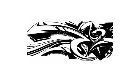 Black And White Graffiti With Complex Pattern, Graffiti Drawing