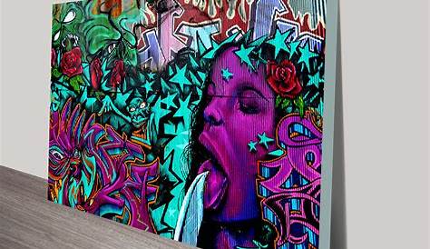 Graffiti Wall Urban Art - Abstract Street Art Canvas Print