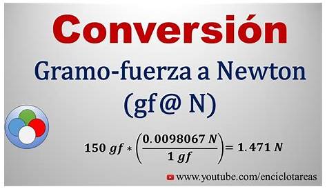 Conversión de Gramos fuerzas a Newton (gf a N) - MODO FÁCIL - YouTube