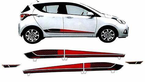 Grand I10 Side Stickers Takecare Grey Plastic Hyundai Decal And Sticker