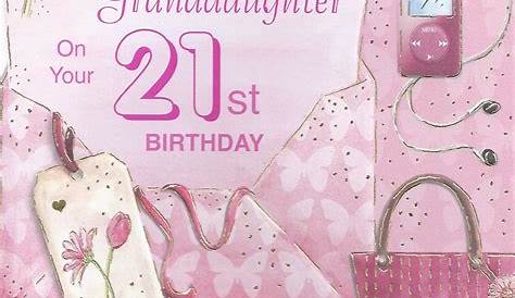 Wishing A Wonderful Granddaughter A very Happy 21st Large Birthday Card