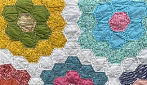 Inch by Inch Quilting Grandmother’s Flower Garden quilt by Sharon