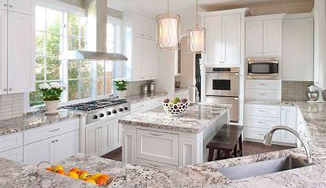 Granite Countertops With White Shaker Cabinets Home Kitchen Design, Beautiful