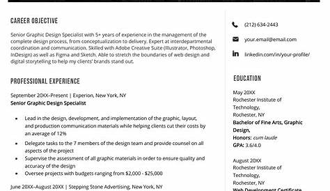 Graphic Design Summary Resume Modern Er Template Ms Word Format Download