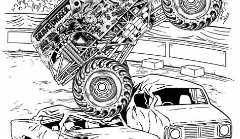 Monster Truck Grave Digger Coloring Page - Free Printable Coloring
