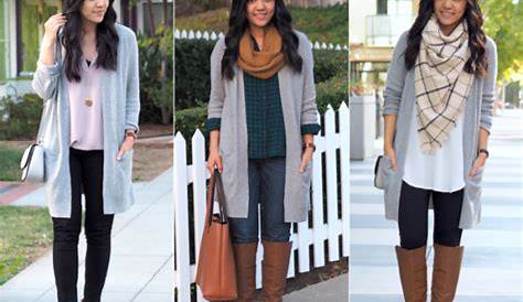 Gray Cardigan Outfit Spring Work Attire