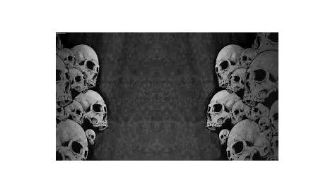 dark-skull-grey-background-calaveras-1024x600 | Black skulls wallpaper