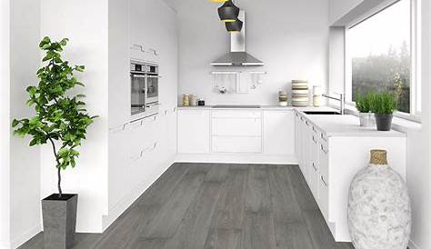 Gray Vinyl Plank Flooring Kitchen Home Decorators Stony Oak Grey White Shaker Cabinets Grey